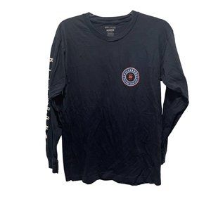 Billabong Long Sleeve Navy Blue Tshirt Circle Graphic Mens Size Medium